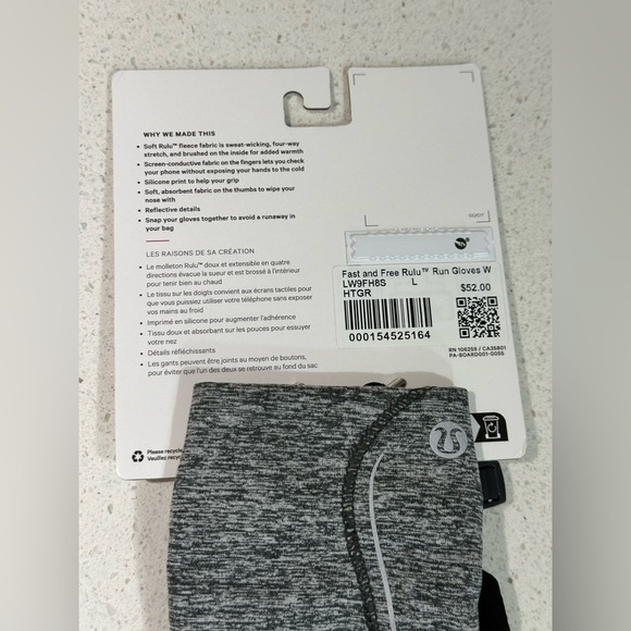 ✨NWT✨ Lululemon: Women’s Fast & Free Run Gloves- Size Large - Picture 5 of 10
